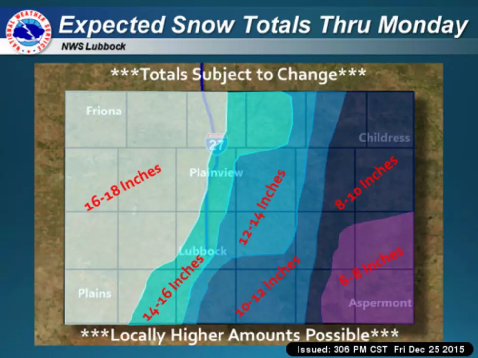 Lubbock May Potentially See 8-15 Inches of Snow This Weekend