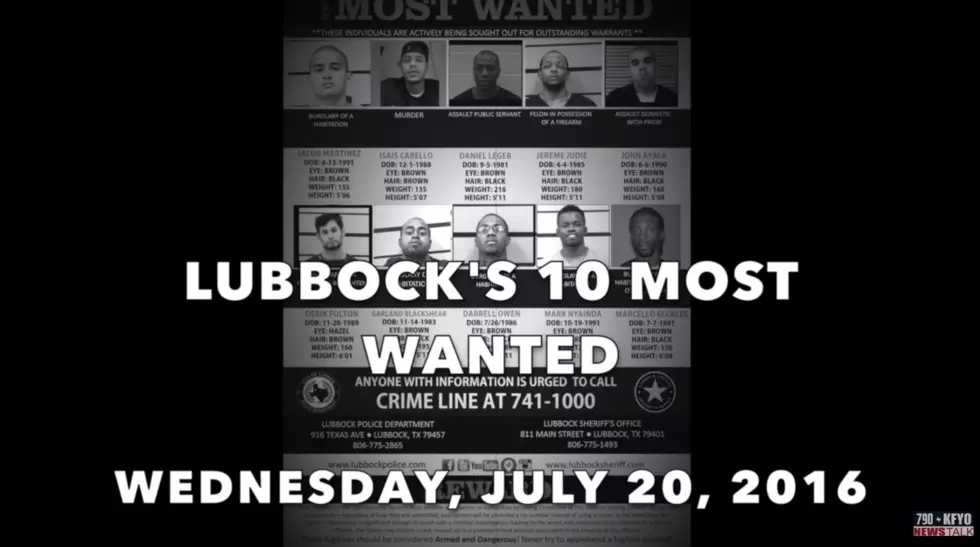 Lubbock’s 10 Most Wanted — Week of July 20, 2016