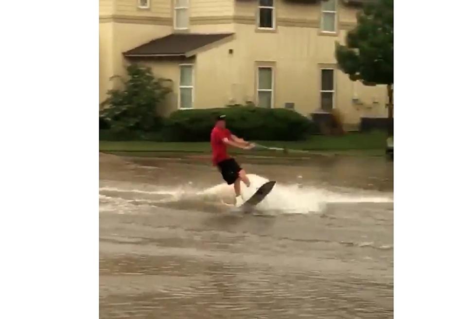 Texas Tech Student Goes Redneck Wakeboarding in Flooded Lubbock Street [Watch]