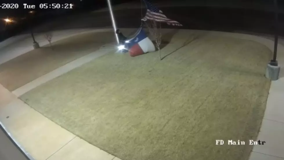 Video Shows Suspect Stealing Flags from Levelland Fire Department