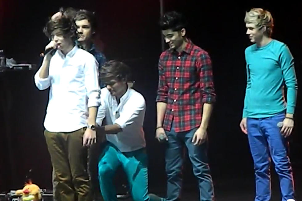 One Direction Members Pinch Harry Styles’ Butt Onstage