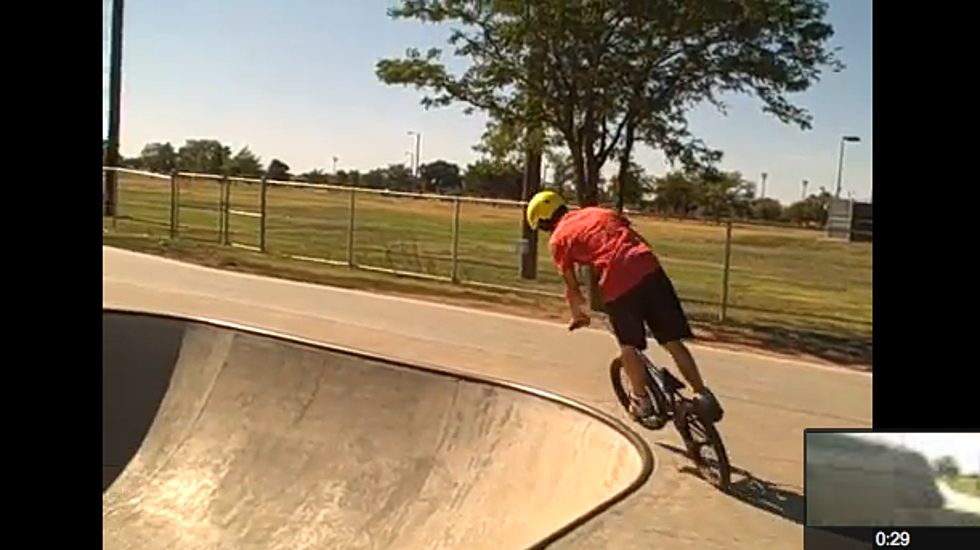 Yikes- 17 Year Old Amarillo Kid Attempts Back Flip On His Bike At Skate Park