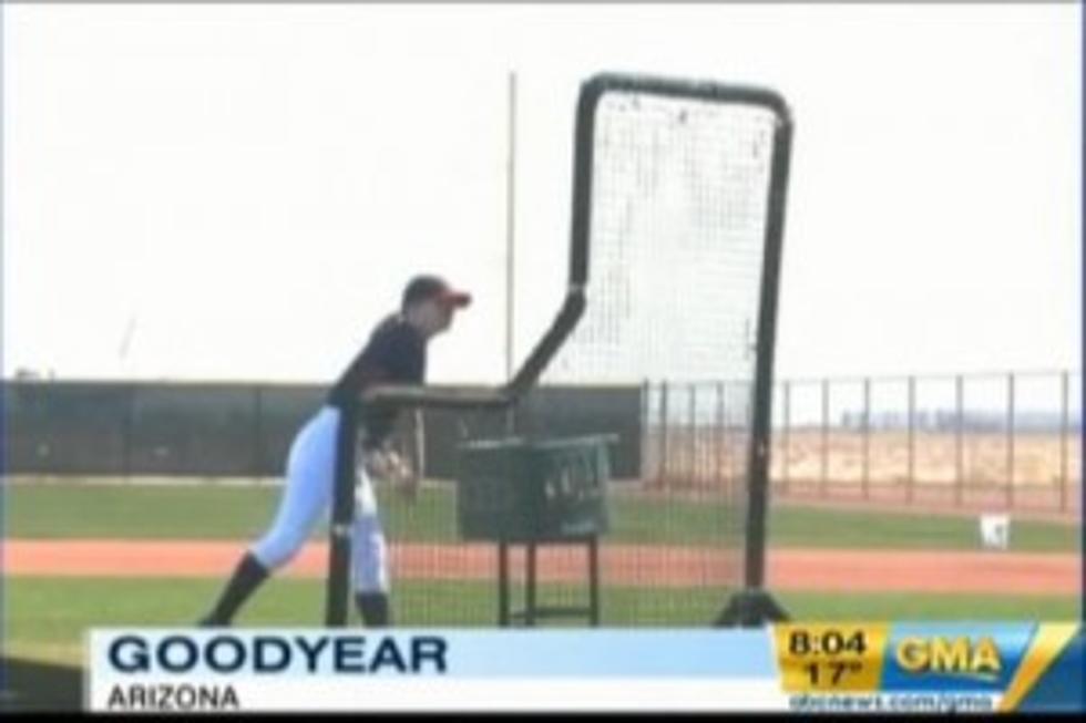 Woman Pitches Batting Practice For The Indians [PHOTO]