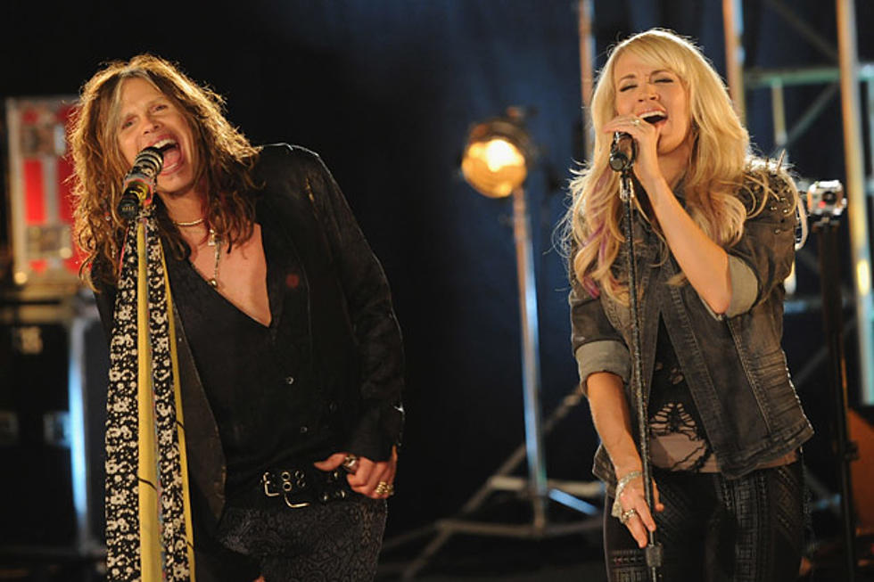 Carrie Underwood Jams With Steven Tyler in New Pictures From Super Bowl &#8216;Crossroads&#8217; Special