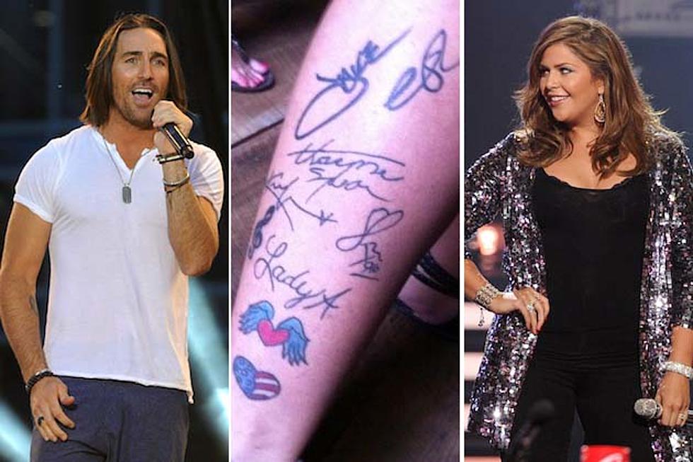 Woman Gets Tattooed With Autographs From Lady Antebellum, Jake Owen + Others (VIDEO)