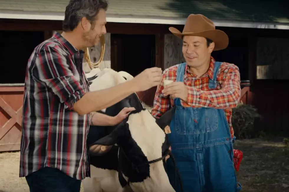 Blake Shelton Teaches Jimmy Fallon How to Milk a Cow [Watch]