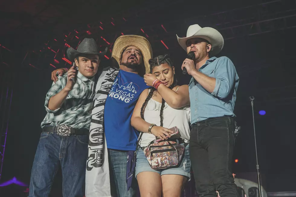 Justin Moore Invites Family of Route 91 Survivors Onstage For Emotional Tribute [Watch]