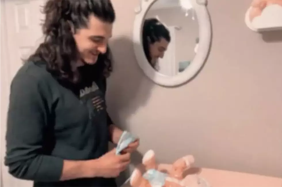 Cade Foehner Is Practicing Diapering Skills Before Baby Arrives
