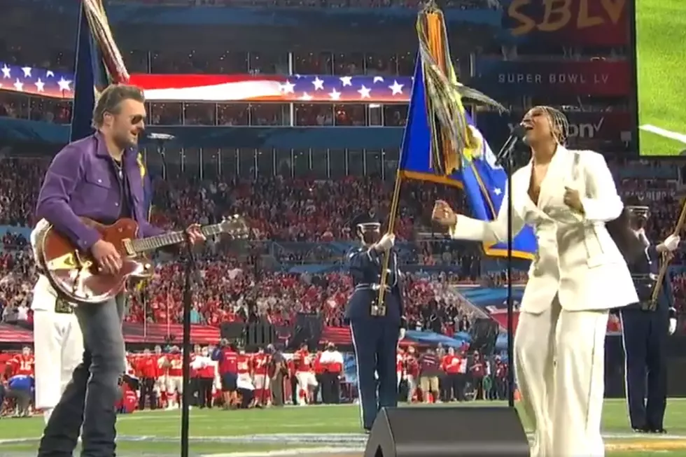 Eric Church and Jazmine Sullivan Join for National Anthem at 2021 Super Bowl LV [Watch]