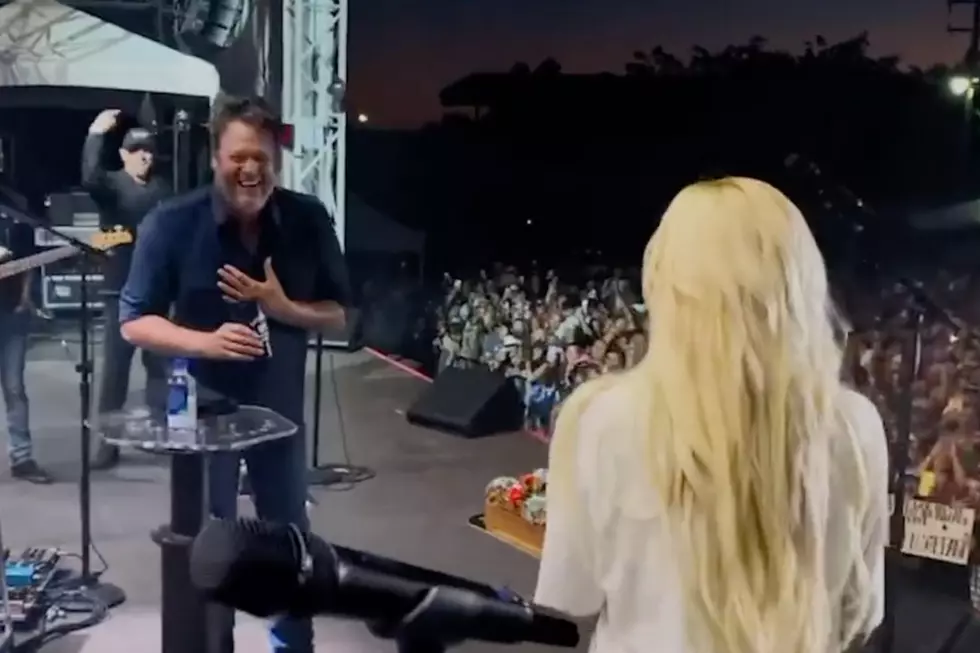 Blake Shelton Gets an Onstage Birthday Surprise (and a Cake!) From Gwen Stefani [Watch]