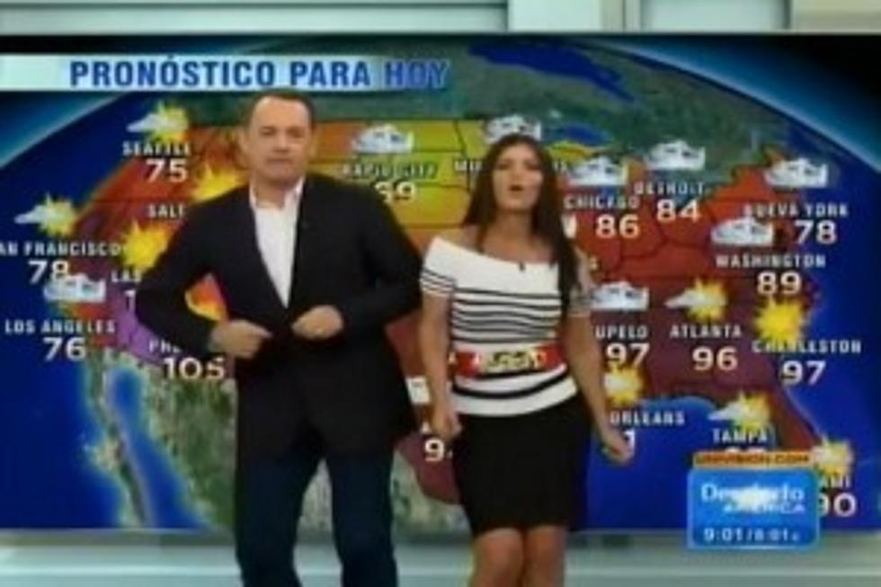 Tom Hanks Breaks Out Crazy Dance Moves With Shapely Univision Weather Lady [VIDEO]