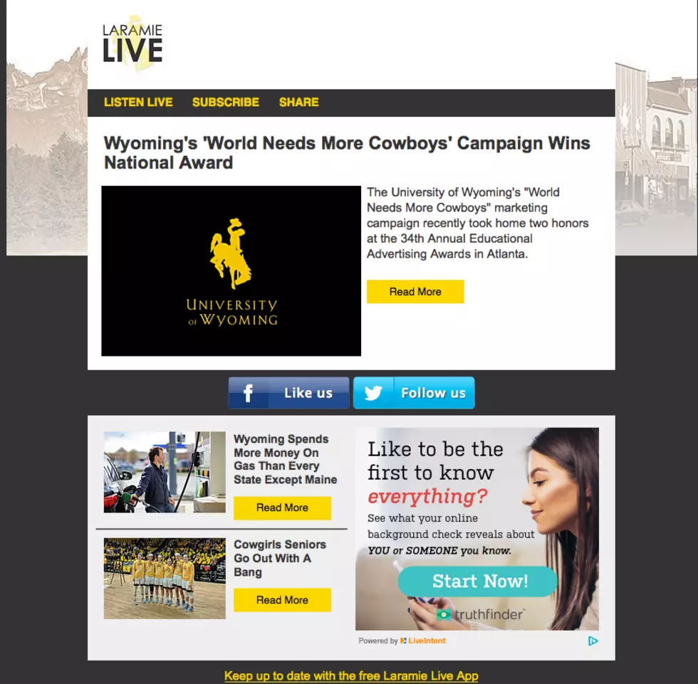 The Free Laramie Live Newsletter &#8211; Sign Up &#038; Stay Informed!