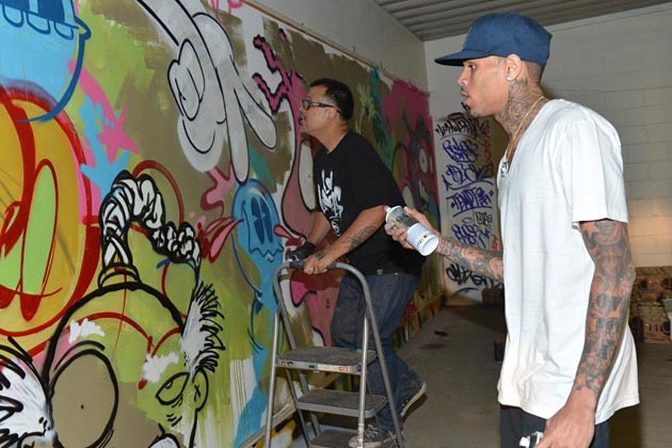 Chris Brown + Graffiti Artist Slick Team Up to Create Artwork Pieces for Charity