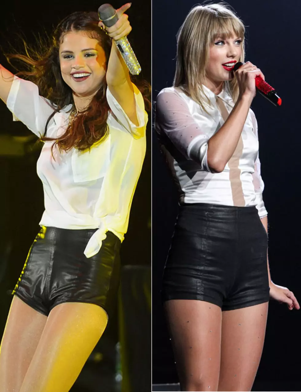 Selena Gomez vs. Taylor Swift: Who Looks Better in Leather Shorts? &#8211; Readers Poll