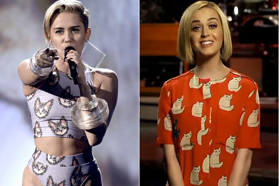 Miley Cyrus vs. Katy Perry: Who Wears Cat-Printed Clothes Better? &#8211; Readers Poll