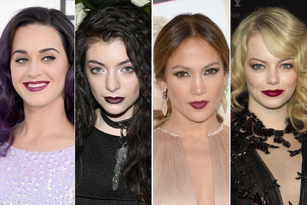 Katy Perry vs. Lorde vs. Jennifer Lopez vs. Emma Stone: Whose Plum Lipstick Do You Like Best? &#8211; Readers Poll