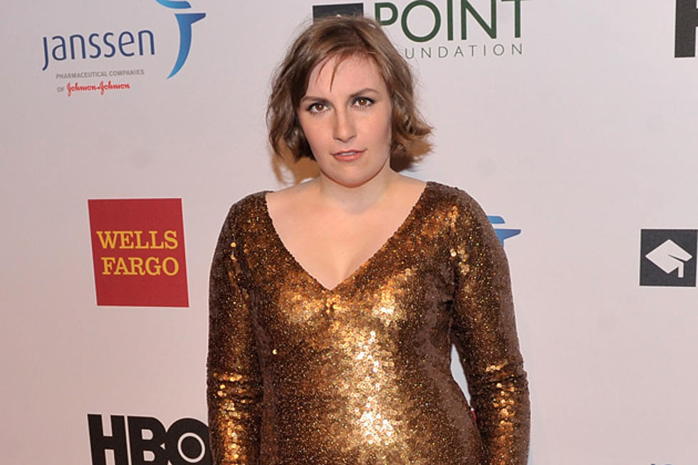 Lena Dunham Thanks Marc Jacobs for ‘Boob I Could Use’ in Gorgeous Gold Dress [PHOTOS]