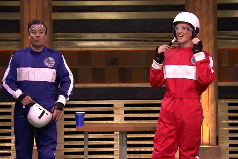 Miles Teller and Jimmy Fallon Get Wet and Wild During Game of ‘Slip and Flip Cup’