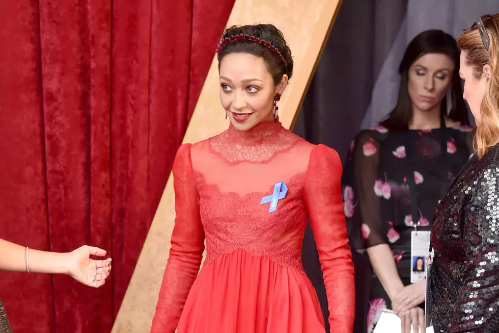 Ruth Negga Wears ACLU Ribbon, Ravishes in Red at the 2017 Oscars