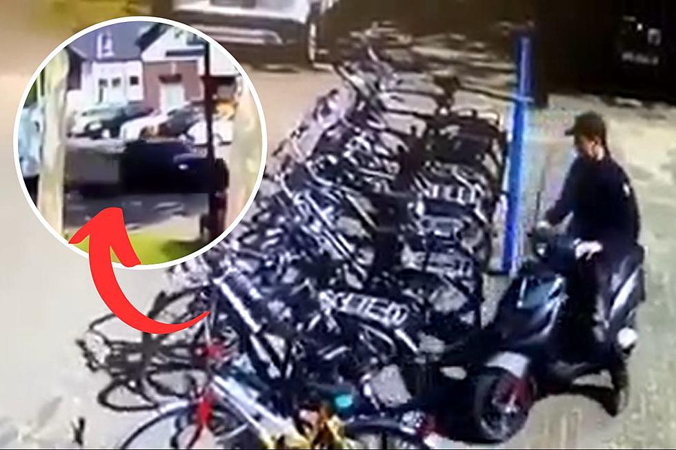 Car Delivers Instant Karma to Moped Driver Who Rudely Knocked Over a Bunch of Bikes