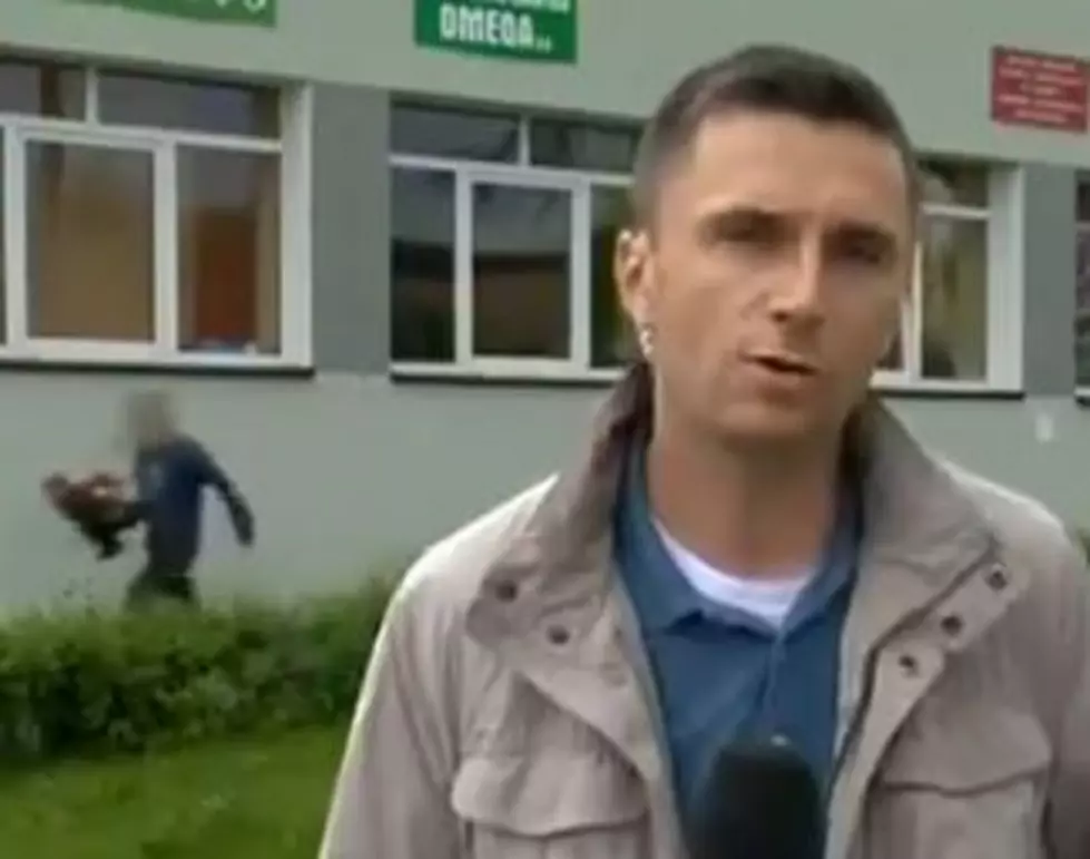 Polish Man Steals Roses on Live TV