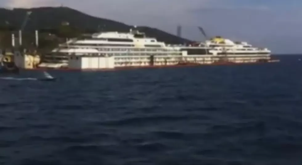 Sunken Costa Concordia Refloated [Video]
