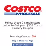 Costco Is NOT Giving Away $300 Grocery Coupons