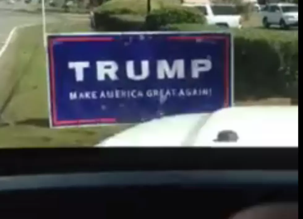 Driver Plays Stupid Game With Trump Sign, Wins Stupid Prize