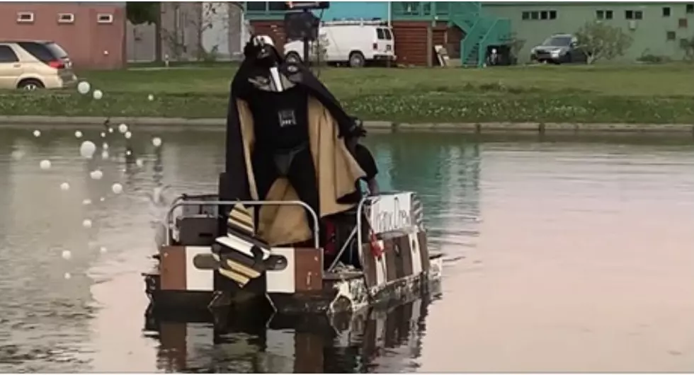 Darth Vader Tribute To Drew Brees on Bayou St. John is Golden