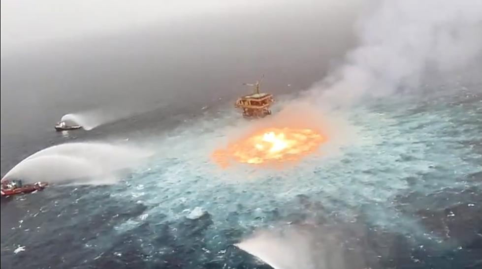 Pipeline Rupture in Gulf of Mexico, Massive Underwater Fire, No Injuries