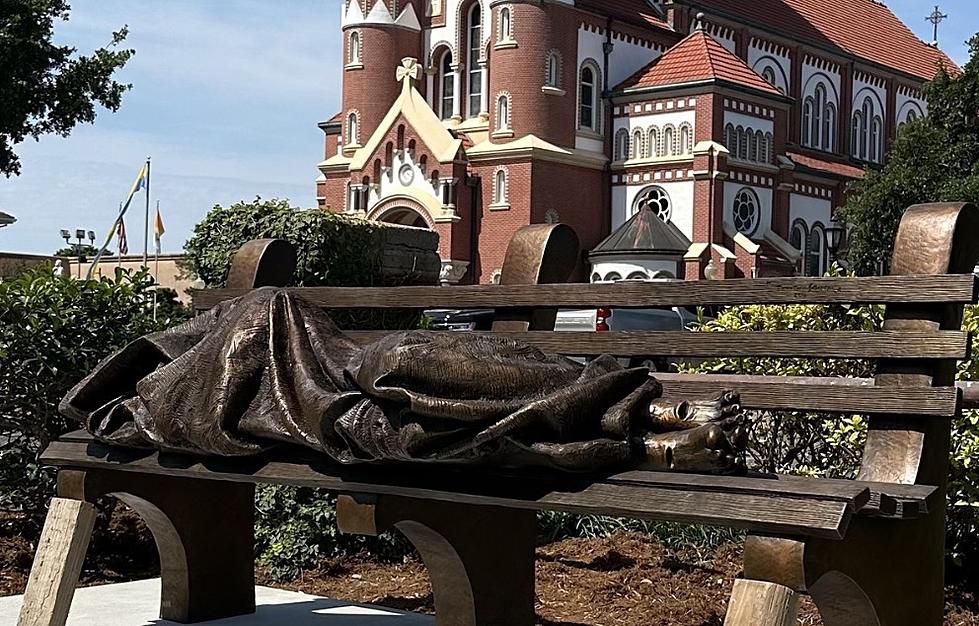 Bronze Sculpture of ‘Sleeping Jesus’ Now in Front of Cathedral in Downtown Lafayette