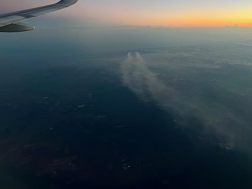 Louisiana Wildfires From 35,000 Feet