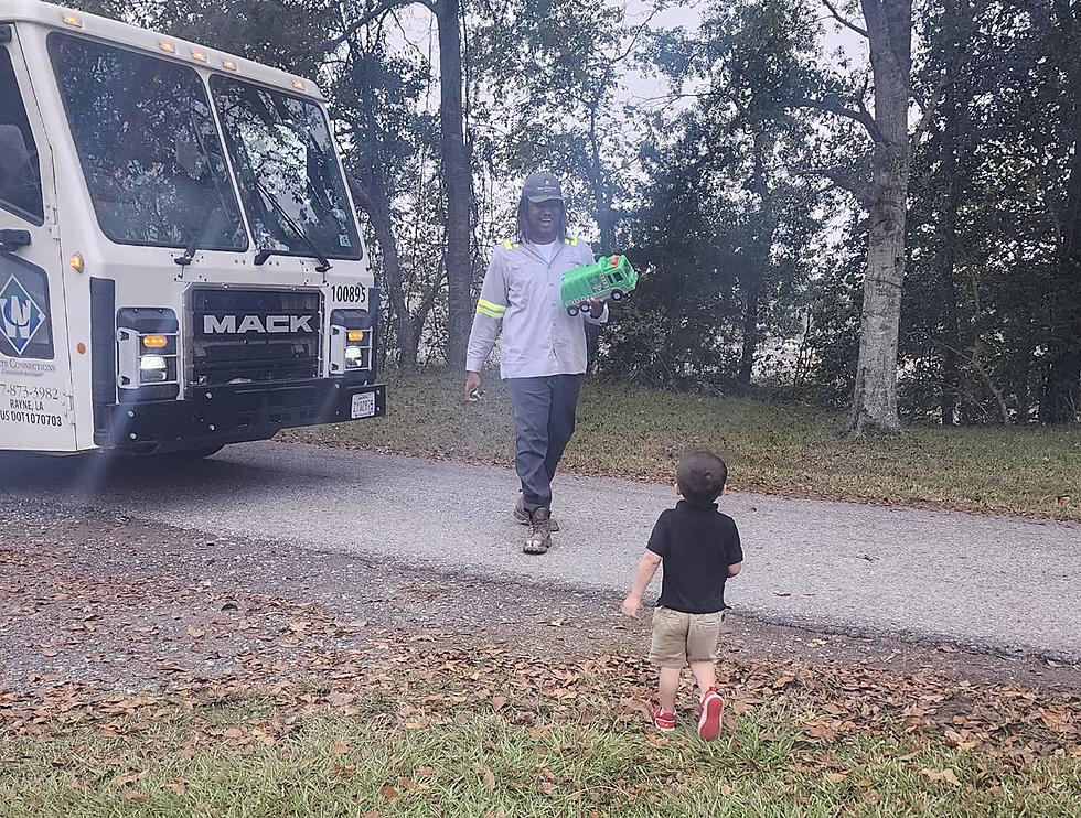 Sanitation Worker in Abbeville Louisiana Gifts Young Boy Own Garbage Truck