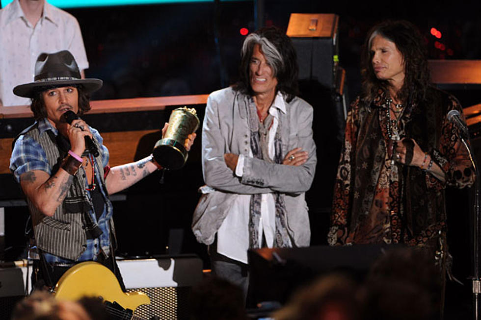Johnny Depp Jams With Aerosmith Onstage at Los Angeles Concert