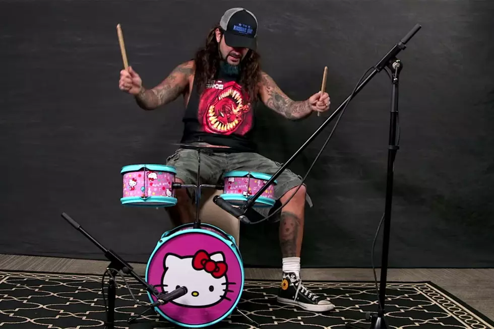 Watch Mike Portnoy Play Classic Rock and Metal Songs Behind a Hello Kitty Drum Kit
