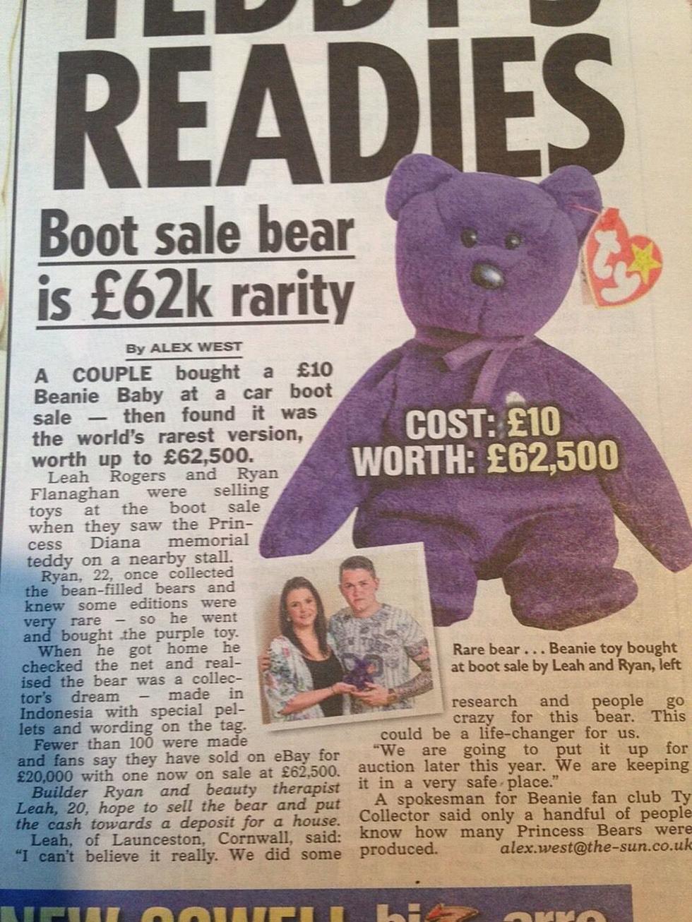Couple Buys Beanie Baby for $15 at Garage Sale, It Could Be Worth $93K