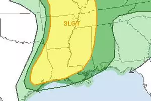 Much Of Louisiana Under Slight Risk Of Severe Weather Today