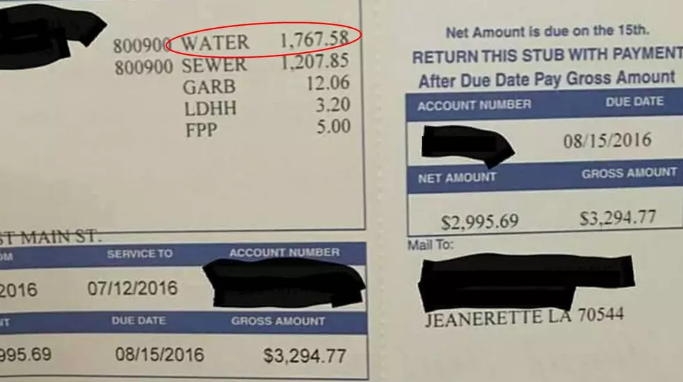 Ridiculous Jeanerette Water Bill