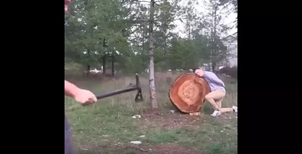 Insanely Trusting Guy Lets His Friend Throw An Axe At Him [Video]