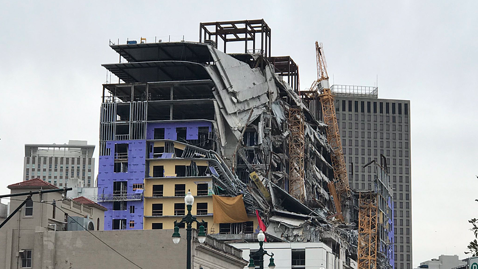 New Tarp Placed Over Worker’s Remains at Collapsed Hard Rock Hotel in New Orleans