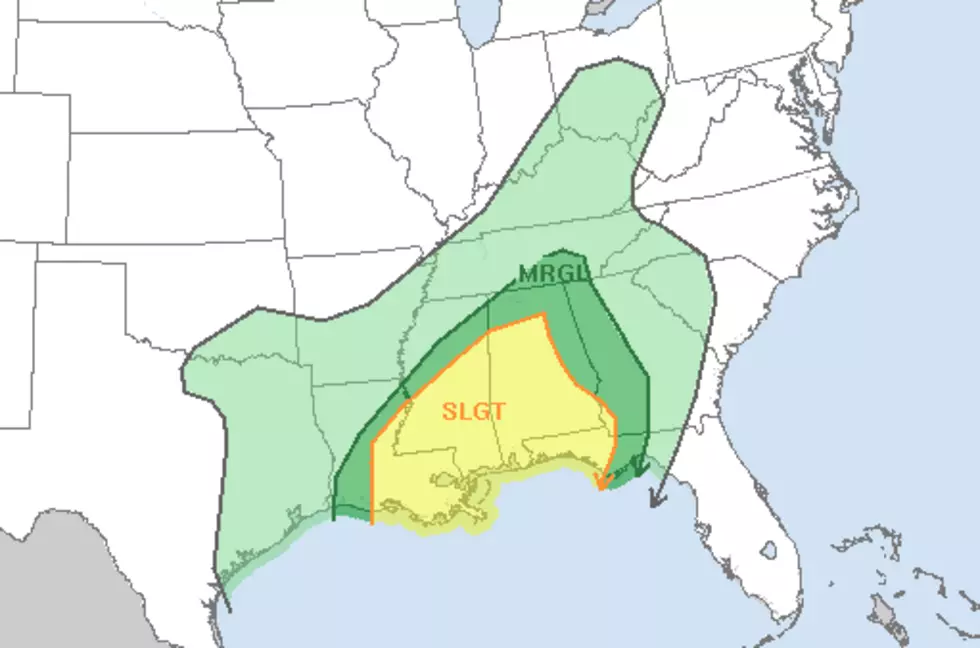 Acadiana Severe Weather Threat Late Today and Wednesday