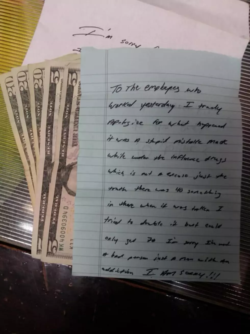 Thief Returns Stolen Money Along with Apology Note [Pic]