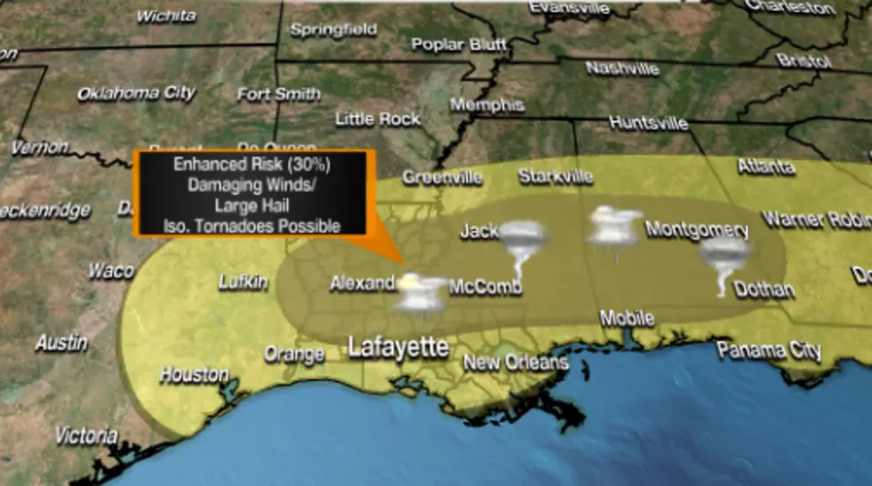 Severe Weather Threat Likely in Louisiana Sunday