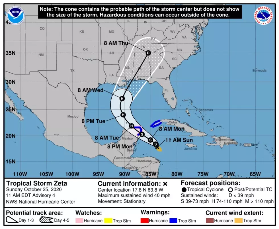 National Hurricane Center 10 AM Tropical Storm Zeta Update