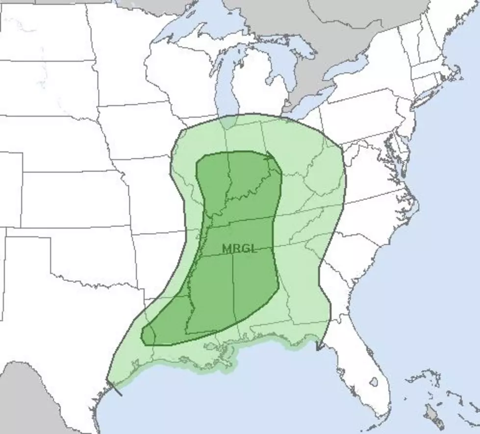 Marginal Risk of Severe Storms in Acadiana on Wednesday