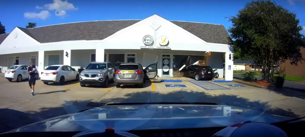 Shocking Video - Car Crashing Into Lafayette Driving School 