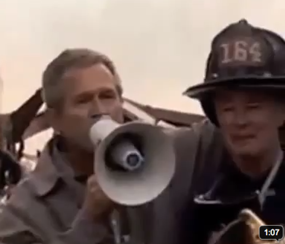President George W. Bush Bullhorn Address At Ground Zero [VIDEO]