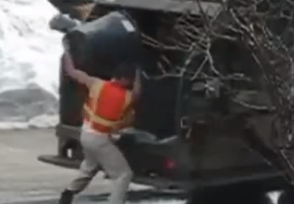 Garbage Man Destroys Private Property [VIDEO]
