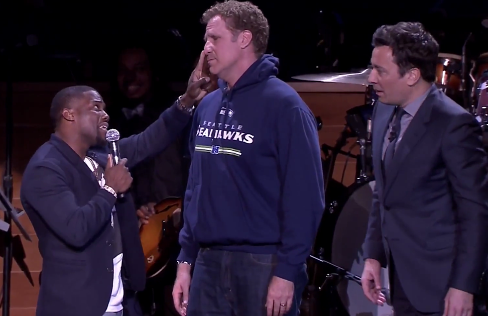 Jimmy Fallon, Will Ferrell & Kevin Hart Face Off In Hilarious Super Bowl Lip Sync Battle [VIDEO]