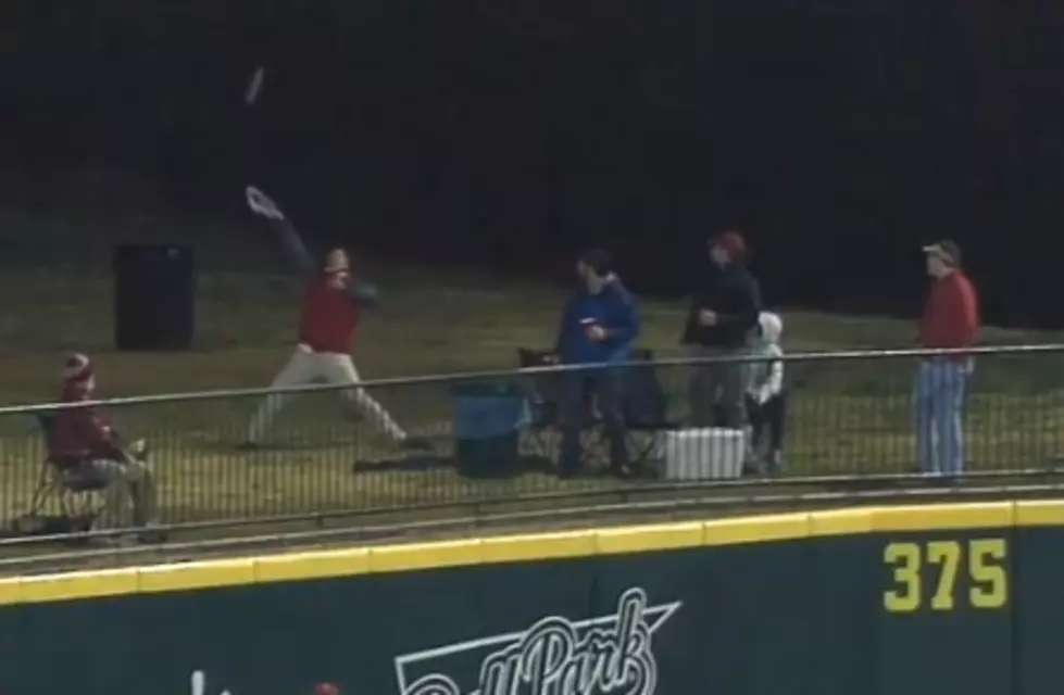 Arkansas Fan Tries To Catch Home Run Ball With Visor [VIDEO]
